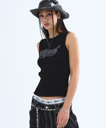 NYXX（エヌワイエックスエックス）の「BOAT-NECK FITTED KNIT VEST BLACK（ベスト）」