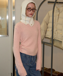 Ribbon Shirring Knit_ Pink