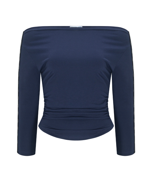 PLEASENOFOLLOW(プリーズノーフォロー)の「Lexi Hooked Shirring top (Blue Navy)(Tシャツ/カットソー・レディース・その他・FREE)」の2枚目の写真