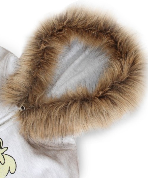 KEYMISERY(キーミザリー)の「A'GEM/9 × .kom 『KEYMISERY/キーミザリー』Vintage Spray Fur Angel Hood Zip-up/ヴィンテージスプレーファーエンゼルジップアップパーカー(パーカー・メンズ・カモフラージュ/グレー・1)」の12枚目の写真