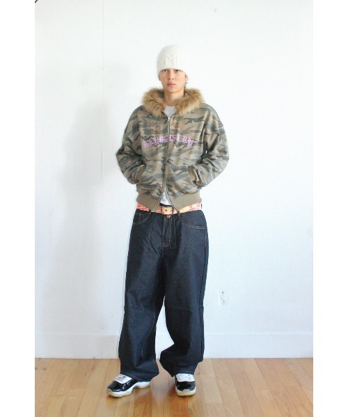 KEYMISERY(キーミザリー)の「A'GEM/9 × .kom 『KEYMISERY/キーミザリー』Vintage Spray Fur Angel Hood Zip-up/ヴィンテージスプレーファーエンゼルジップアップパーカー(パーカー・メンズ・カモフラージュ/グレー・1)」の8枚目の写真