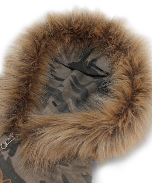 KEYMISERY(キーミザリー)の「A'GEM/9 × .kom 『KEYMISERY/キーミザリー』Vintage Spray Fur Angel Hood Zip-up/ヴィンテージスプレーファーエンゼルジップアップパーカー(パーカー・メンズ・カモフラージュ/グレー・1)」の19枚目の写真