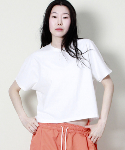 DEMARC(ドゥマーク)の「ソリッドセミクロップフレンチハーフスリーブTシャツアイボリー(Tシャツ/カットソー・レディース・その他・LARGE/MEDIUM)」の5枚目の写真