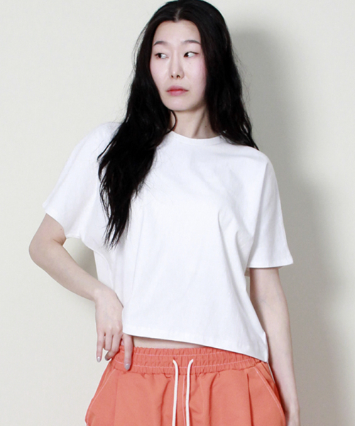 DEMARC(ドゥマーク)の「ソリッドセミクロップフレンチハーフスリーブTシャツアイボリー(Tシャツ/カットソー・レディース・その他・LARGE/MEDIUM)」の7枚目の写真