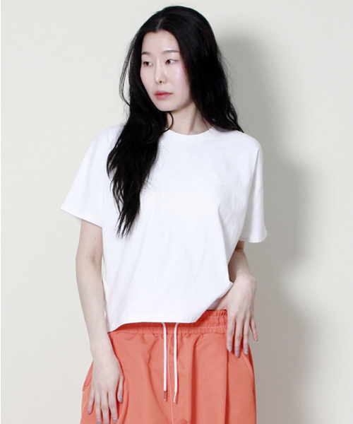 DEMARC(ドゥマーク)の「ソリッドセミクロップフレンチハーフスリーブTシャツアイボリー(Tシャツ/カットソー・レディース・その他・LARGE/MEDIUM)」の13枚目の写真