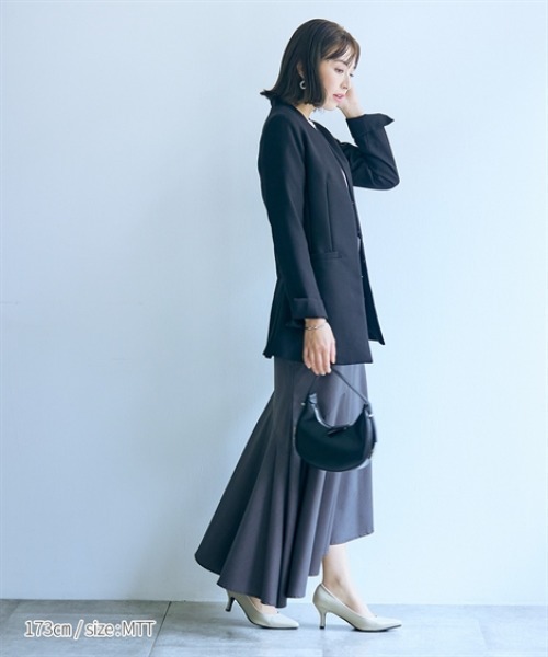 slattgir(スラットジール)の「高身長 【フォーマル】2点セット(ロング丈ジャケット+パンツ) (トールサイズ)(スーツセット・レディース・ブラック・TM/TL/TLL/T3L/T4L/T5L)」の11枚目の写真