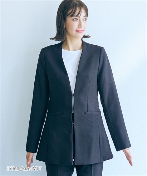 slattgir(スラットジール)の「高身長 【フォーマル】2点セット(ロング丈ジャケット+パンツ) (トールサイズ)(スーツセット・レディース・ブラック・TM/TL/TLL/T3L/T4L/T5L)」の18枚目の写真
