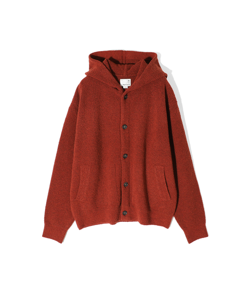 HORLISUN(ホーリーサン)の「Acorn Boucle Hood Knit Cardigan Melange Brick(カーディガン/ボレロ・メンズ・その他・MEDIUM/LARGE)」の2枚目の写真
