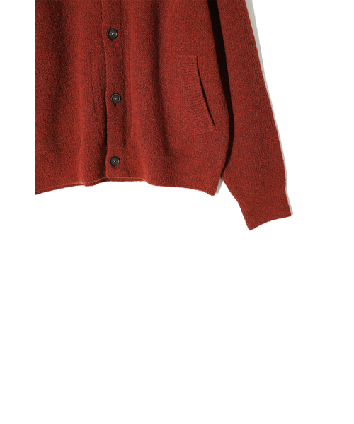 HORLISUN(ホーリーサン)の「Acorn Boucle Hood Knit Cardigan Melange Brick(カーディガン/ボレロ・メンズ・その他・MEDIUM/LARGE)」の4枚目の写真