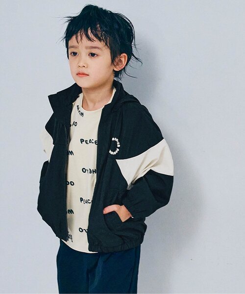 p.premier（ピードットプルミエ）の「マルチカラーウィンドブレーカー（ナイロンジャケット・キッズ・ブルー/ブラック/ベージュ/ピンク/レッド・80/90/100/110/120/130/140）」の2枚目の写真