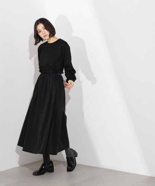 N.（N. Natural Beauty Basic）（エヌエヌナチュラルビューティーベーシック）の「ドロストドッキングワンピース（ワンピース・レディース・ブラック/オフホワイト・P/S/MEDIUM）」の22枚目の写真