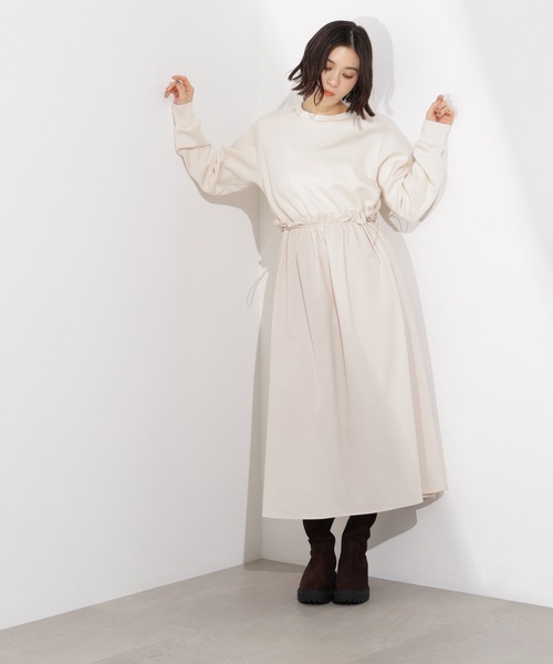 N.（N. Natural Beauty Basic）（エヌエヌナチュラルビューティーベーシック）の「ドロストドッキングワンピース（ワンピース・レディース・ブラック/オフホワイト・P/S/MEDIUM）」の7枚目の写真