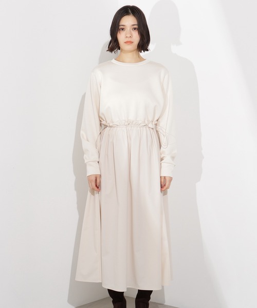 N.（N. Natural Beauty Basic）（エヌエヌナチュラルビューティーベーシック）の「ドロストドッキングワンピース（ワンピース・レディース・ブラック/オフホワイト・P/S/MEDIUM）」の10枚目の写真