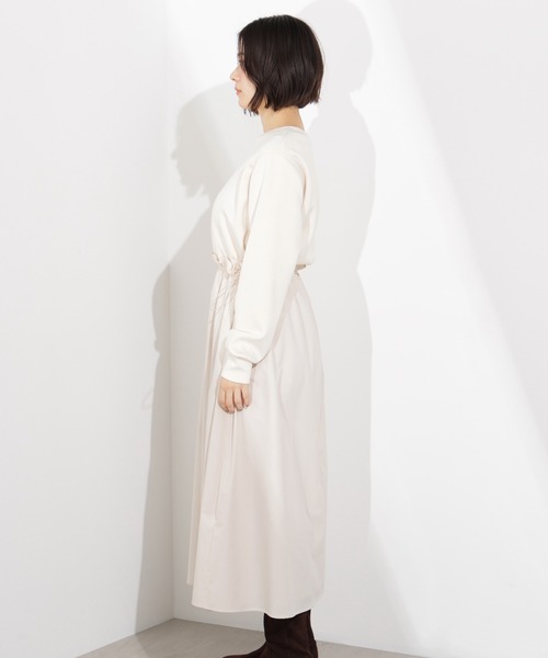 N.（N. Natural Beauty Basic）（エヌエヌナチュラルビューティーベーシック）の「ドロストドッキングワンピース（ワンピース・レディース・ブラック/オフホワイト・P/S/MEDIUM）」の11枚目の写真