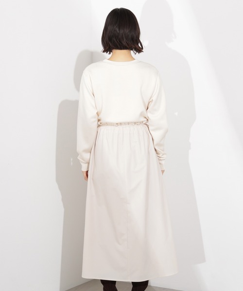 N.（N. Natural Beauty Basic）（エヌエヌナチュラルビューティーベーシック）の「ドロストドッキングワンピース（ワンピース・レディース・ブラック/オフホワイト・P/S/MEDIUM）」の12枚目の写真