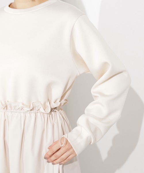 N.（N. Natural Beauty Basic）（エヌエヌナチュラルビューティーベーシック）の「ドロストドッキングワンピース（ワンピース・レディース・ブラック/オフホワイト・P/S/MEDIUM）」の14枚目の写真