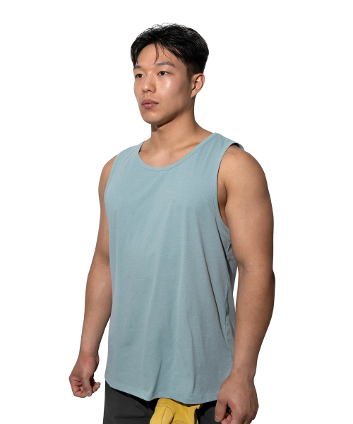 WHILE(ワイル)の「24SSブラックテープスリーブレス(SKY MINT)(Tシャツ/カットソー・メンズ・その他・MEDIUM/LARGE)」の5枚目の写真