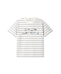 9999ARCHIVE（9999アーカイブ）の「Grunge Bone Logo Stripe T（Tシャツ/カットソー）」