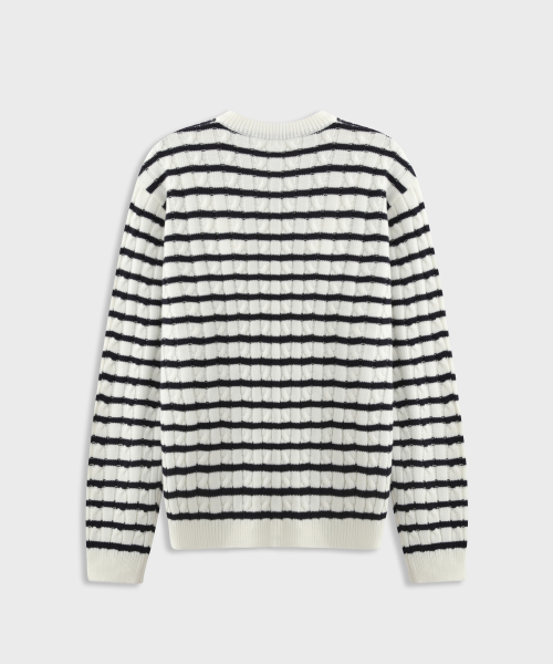 ASHOUR(アッシュアワー)の「Cable Stripe Knit Ecru(ニット/セーター・メンズ・その他・MEDIUM/LARGE)」の2枚目の写真