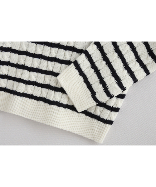 ASHOUR(アッシュアワー)の「Cable Stripe Knit Ecru(ニット/セーター・メンズ・その他・MEDIUM/LARGE)」の4枚目の写真