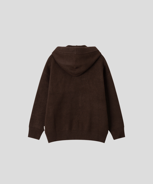 BLACK MOMENT（ブラックモーメント）の「ソフトタッチヘンリーネックフードニット[ブラウン]（ニット/セーター・メンズ・ブラウン・MEDIUM/LARGE）」の3枚目の写真