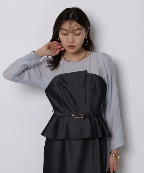 ペプラムワンピース（ワンピース）｜JUSGLITTY（ジャスグリッティー