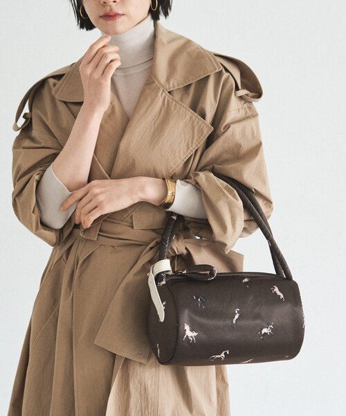 russet（ラシット）の「WOODLANDER ミニボストンバッグ（ボストンバッグ・レディース・ブラウン/ネイビー・FREE）」の2枚目の写真