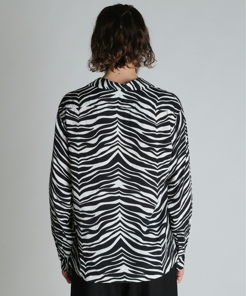 Schott（ショット）の「Schott/ショット/ZEBRA RAYON SHIRT/ゼブラ レーヨンシャツ（シャツ/ブラウス・メンズ・オフホワイト・M/L/XL/2XL）」の3枚目の写真
