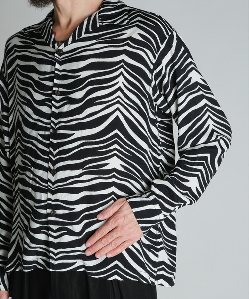 Schott（ショット）の「Schott/ショット/ZEBRA RAYON SHIRT/ゼブラ レーヨンシャツ（シャツ/ブラウス・メンズ・オフホワイト・M/L/XL/2XL）」の5枚目の写真