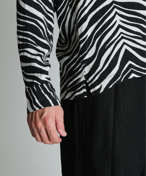 Schott（ショット）の「Schott/ショット/ZEBRA RAYON SHIRT/ゼブラ レーヨンシャツ（シャツ/ブラウス・メンズ・オフホワイト・M/L/XL/2XL）」の6枚目の写真
