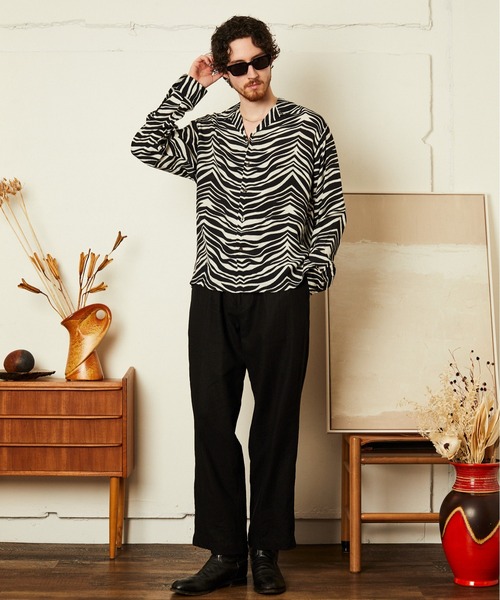 Schott（ショット）の「Schott/ショット/ZEBRA RAYON SHIRT/ゼブラ レーヨンシャツ（シャツ/ブラウス・メンズ・オフホワイト・M/L/XL/2XL）」の12枚目の写真