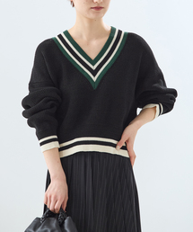 journal standard L'essage | リネンラインVネックプルオーバー(ニット/セーター)