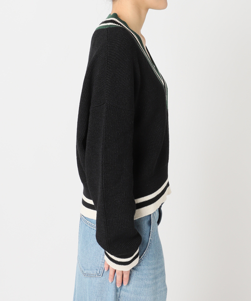 journal standard L'essage（ジャーナルスタンダードレサージュ）の「リネンラインVネックプルオーバー（ニット/セーター・レディース・アイボリー/ブラック・FREE）」の16枚目の写真