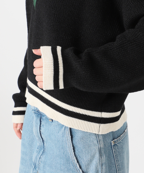 journal standard L'essage（ジャーナルスタンダードレサージュ）の「リネンラインVネックプルオーバー（ニット/セーター・レディース・アイボリー/ブラック・FREE）」の18枚目の写真