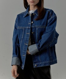 Lipoy（リポイ）の「オーバーサイズ ケミカル加工入り ヴィンテージ デニムジャケット（デニムジャケット）」