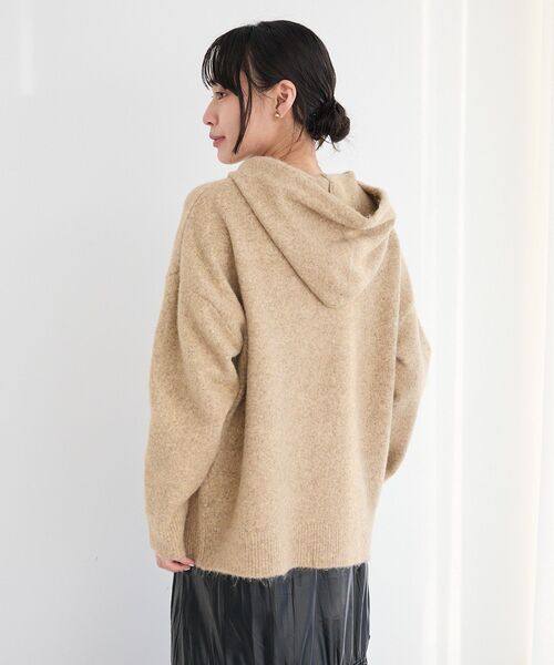 CRAFT STANDARD BOUTIQUE（クラフトスタンダードブティック）の「起毛ニットフーディ（ニット/セーター・レディース・グレー/ベージュ・FREE）」の16枚目の写真