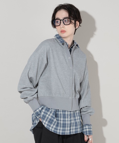 GEORGE'S（ジョージズ）の「サカリバカーディガン（カーディガン/ボレロ・レディース・チャコールグレー/グレー/レッド/オフホワイト・FREE）」の4枚目の写真