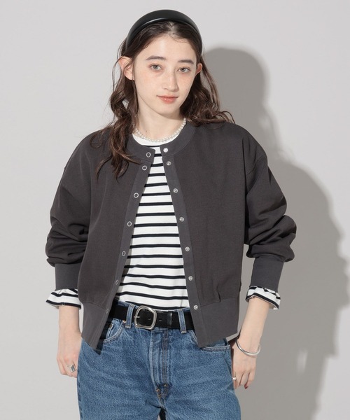 GEORGE'S（ジョージズ）の「サカリバカーディガン（カーディガン/ボレロ・レディース・チャコールグレー/グレー/レッド/オフホワイト・FREE）」の3枚目の写真