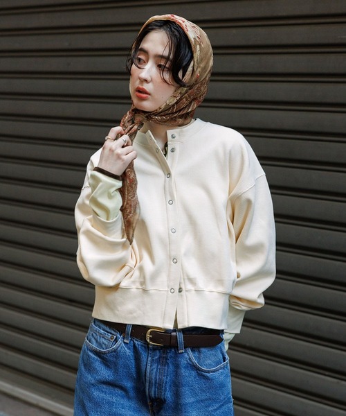 GEORGE'S（ジョージズ）の「サカリバカーディガン（カーディガン/ボレロ・レディース・チャコールグレー/グレー/レッド/オフホワイト・FREE）」の10枚目の写真