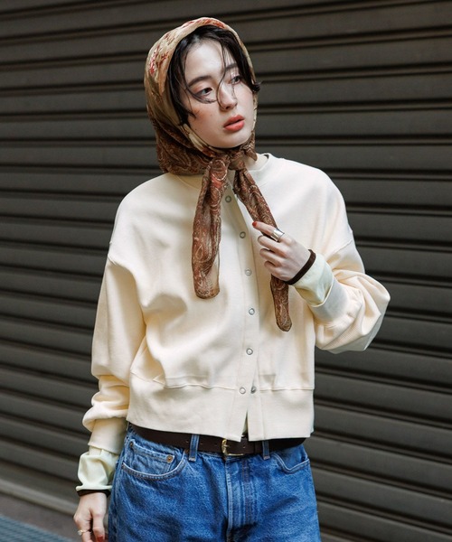 GEORGE'S（ジョージズ）の「サカリバカーディガン（カーディガン/ボレロ・レディース・チャコールグレー/グレー/レッド/オフホワイト・FREE）」の15枚目の写真