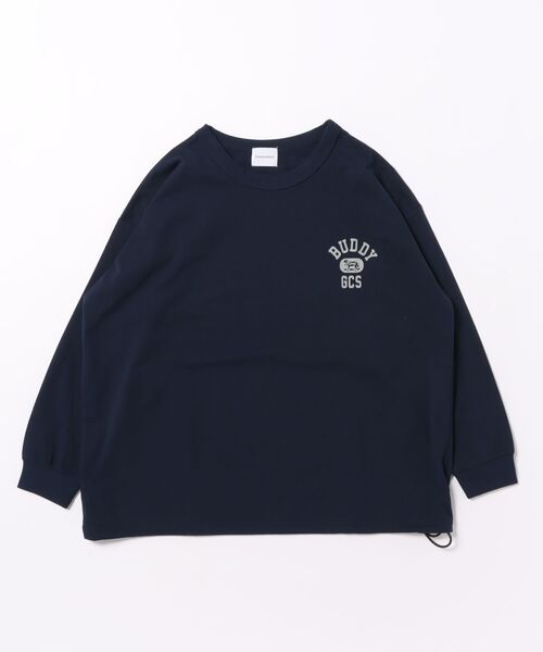GROOVY COLORS（グルービーカラーズ）の「PTT Drawstrings Long Sleeve Tee（Tシャツ/カットソー・キッズ・ネイビー・135/145）」の2枚目の写真