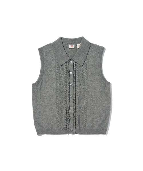 Levi's(リーバイス)の「Levi's/リーバイス スーパーソフト ミニ ラッフル ベスト トップ(ベスト・レディース・グレー・XS/S/M)」の2枚目の写真