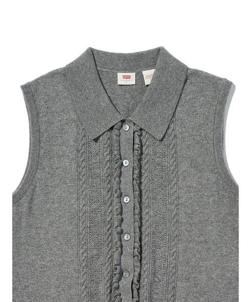 Levi's(リーバイス)の「Levi's/リーバイス スーパーソフト ミニ ラッフル ベスト トップ(ベスト・レディース・グレー・XS/S/M)」の4枚目の写真