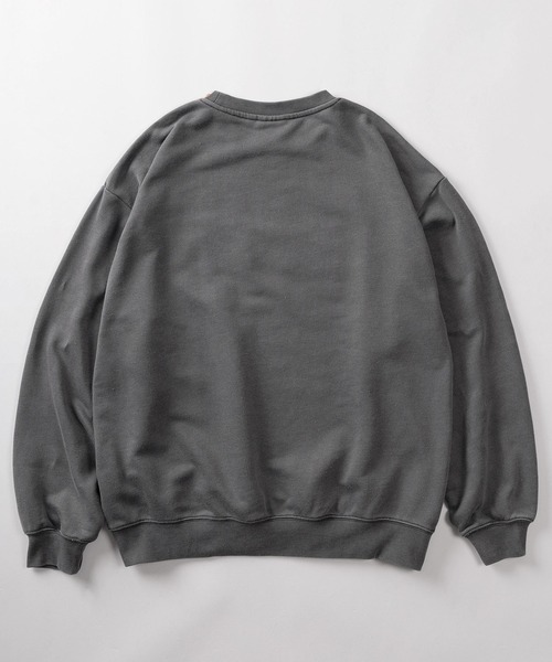 THRASHER（スラッシャー）の「【70】【THRASHER/スラッシャー】ピグメント加工 ダメージデニムロゴ 裏毛 クルーネックスウェット（スウェット・メンズ・ブラウン/ピンク/グレー/チャコールグレー・M/L/XL）」の6枚目の写真