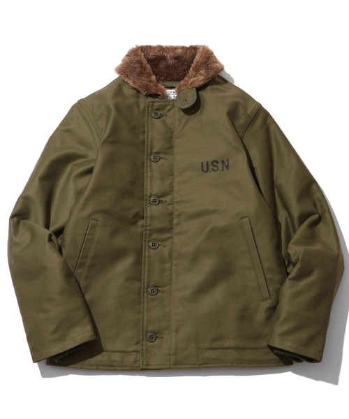 HOUSTON(ヒューストン)の「【HOUSTON/ヒューストン】N-1 DECK JACKET TIGHT model/N-1デッキジャケットタイトモデル(ミリタリージャケット・メンズ・オリーブドラブ/ネイビー/タン/ブラック・38/42)」の3枚目の写真