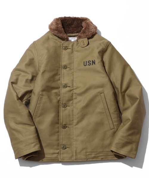HOUSTON(ヒューストン)の「【HOUSTON/ヒューストン】N-1 DECK JACKET TIGHT model/N-1デッキジャケットタイトモデル(ミリタリージャケット・メンズ・オリーブドラブ/ネイビー/タン/ブラック・38/42)」の2枚目の写真
