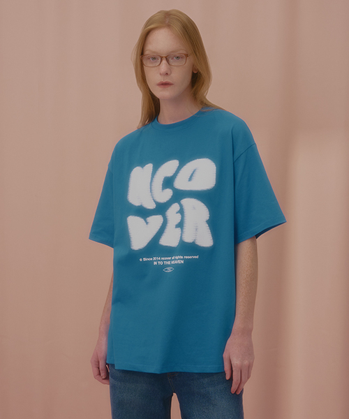 NCOVER(エヌカバー)の「ポイントジロゴ半袖Tシャツブルー(Tシャツ/カットソー・レディース・その他・FREE)」の1枚目の写真