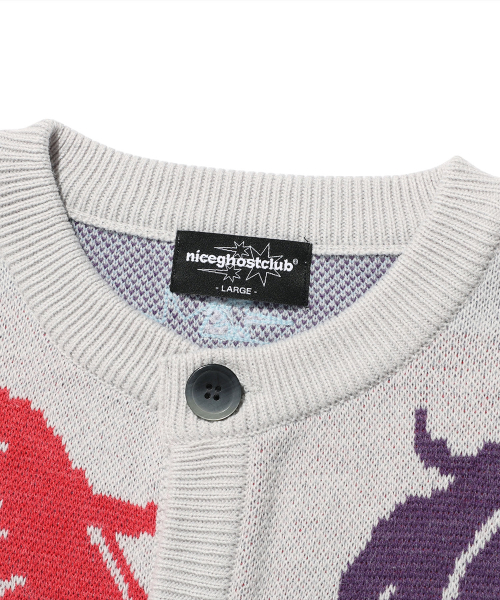 NICE GHOST CLUB(ナイスゴーストクラブ)の「ANGELS KNIT CARDIGAN_GREY(NG2FSUK681A)(カーディガン/ボレロ・レディース・グレー・S/L/M)」の3枚目の写真