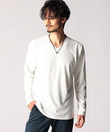NICOLE CLUB FOR MEN | リンクスジャカード　Vネックカットソー(Tシャツ/カットソー)