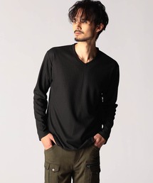 NICOLE CLUB FOR MEN | リンクスジャカード　Vネックカットソー(Tシャツ/カットソー)